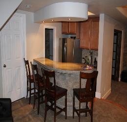 Basement Bar wth Concrete Counter Top